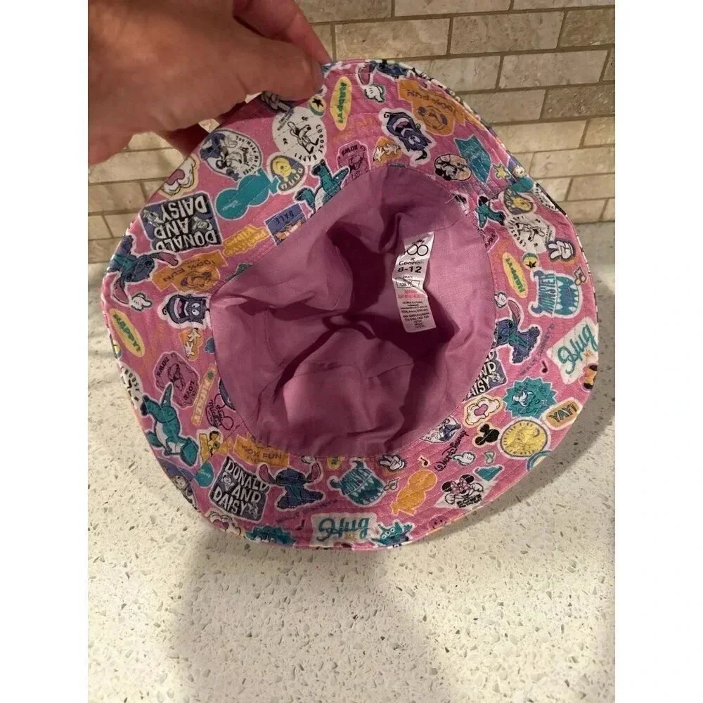 Girls Summer Disney 100 Pink‎ Character Bucket Hat 8-12 years Minnie Micky Mouse